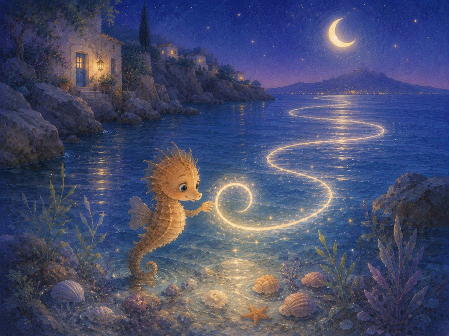 Illustration for The Seahorse and the Thread of Moonlight