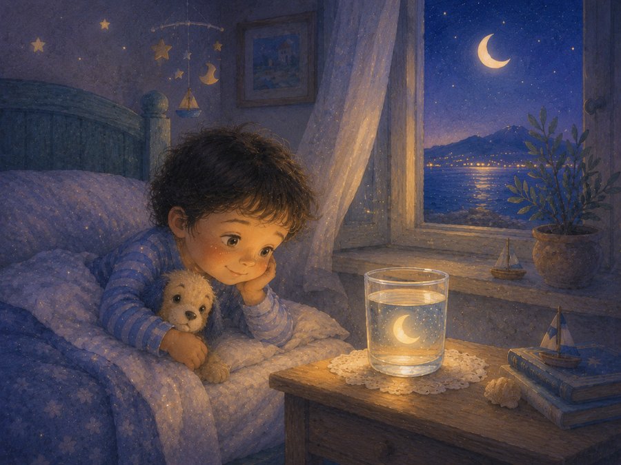 Illustration for The Moon in the Glass of Water