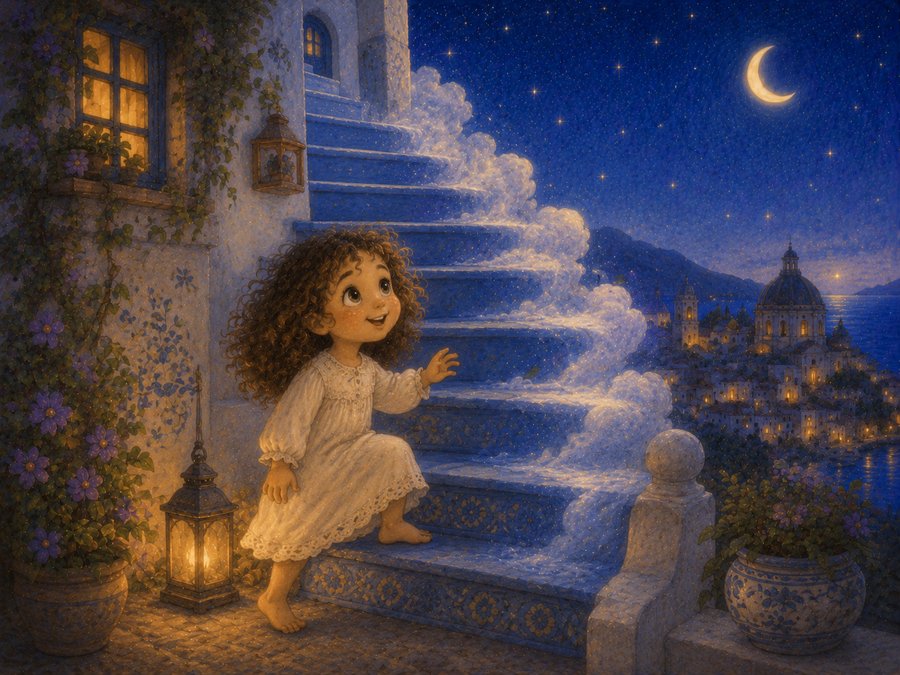 Illustration for The Blue Staircase of the House by the Sea