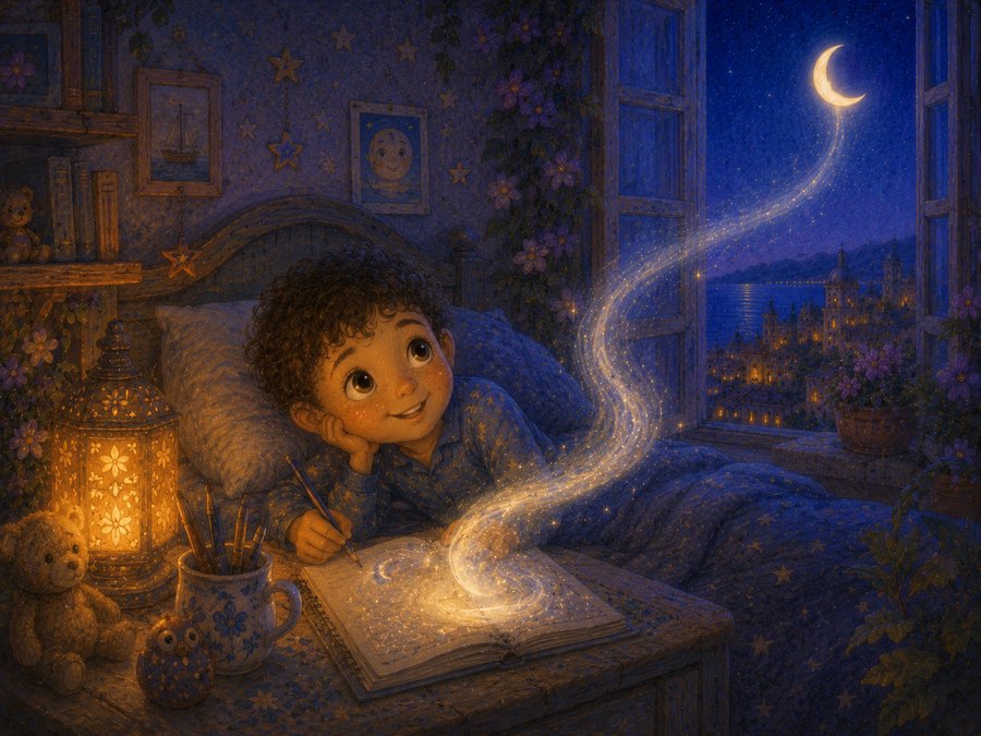Illustration for The Moon and the Dream Notebook