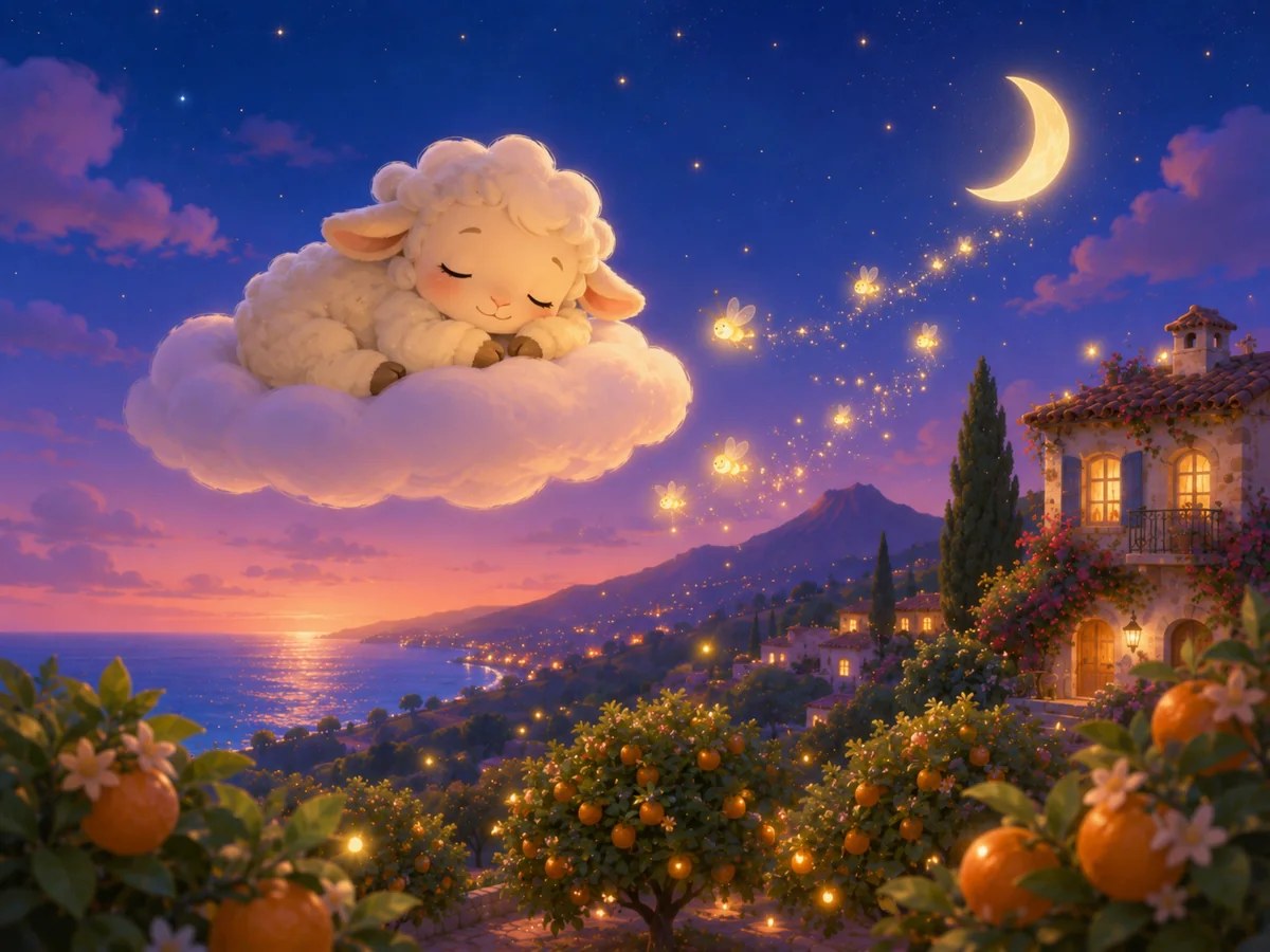 Illustrazione per Nina, la pecorella sulla nuvola